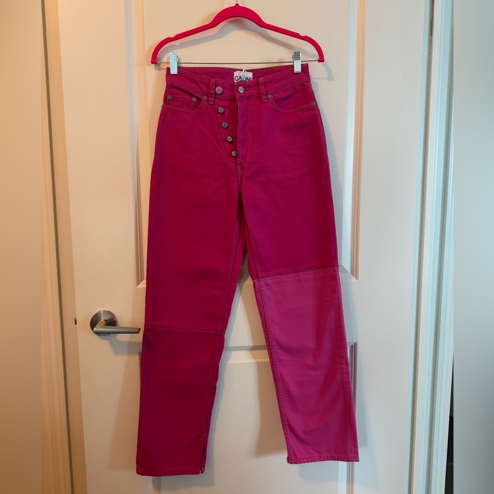 GANNI PINK DENIM sz 24 NWT